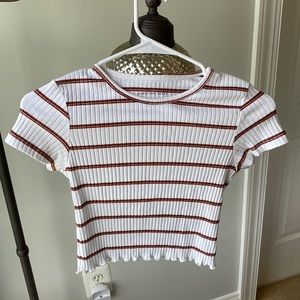 American Eagle Striped Crop Top XS